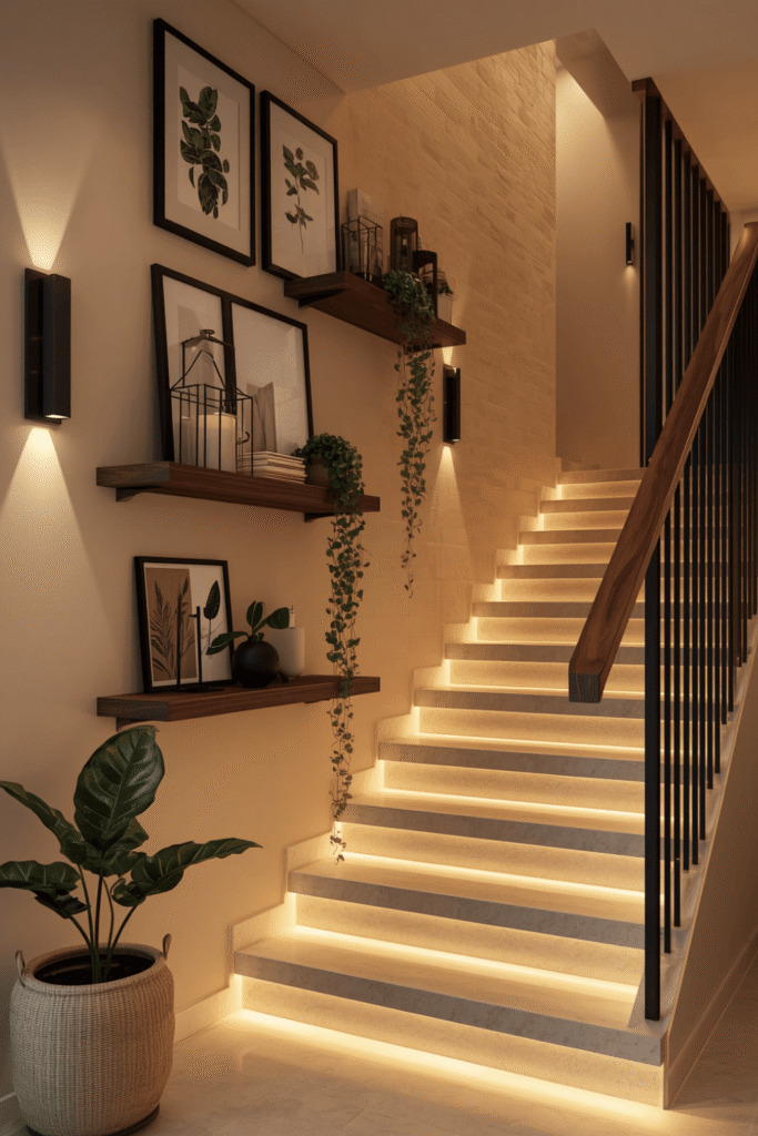 Floating Shelf Staircase Decor for Something Different