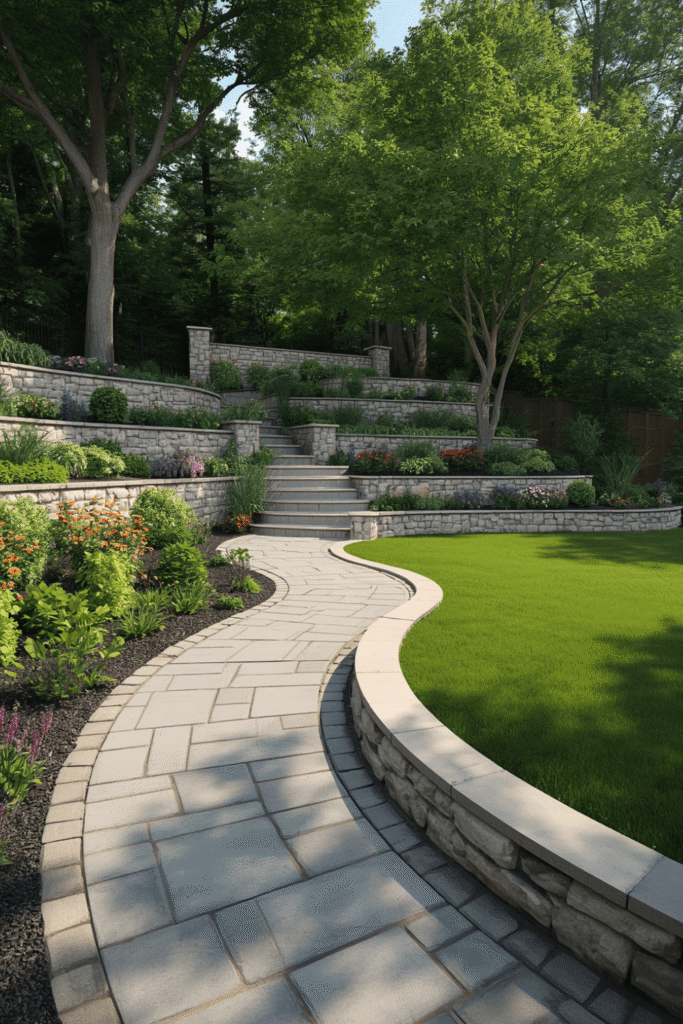 Natural Stone Landscaping Throughout the Yard