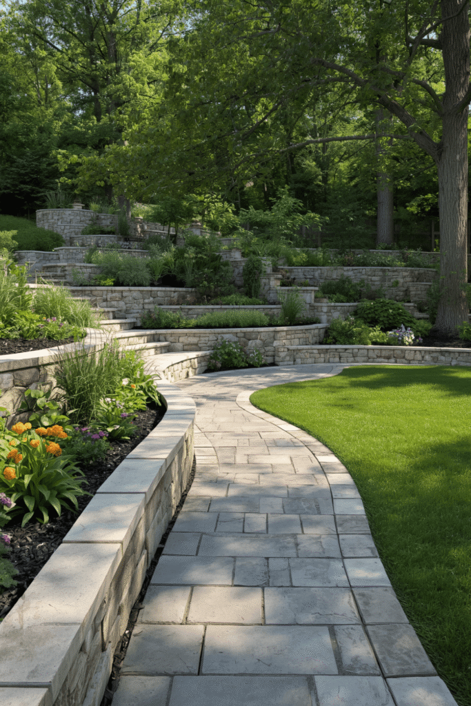 Sloped Garden Landscaping Working With the Terrain