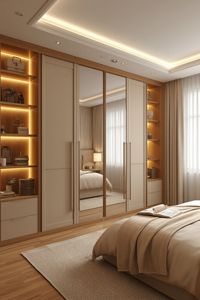 Open Display Shelves to Break Up the Storage